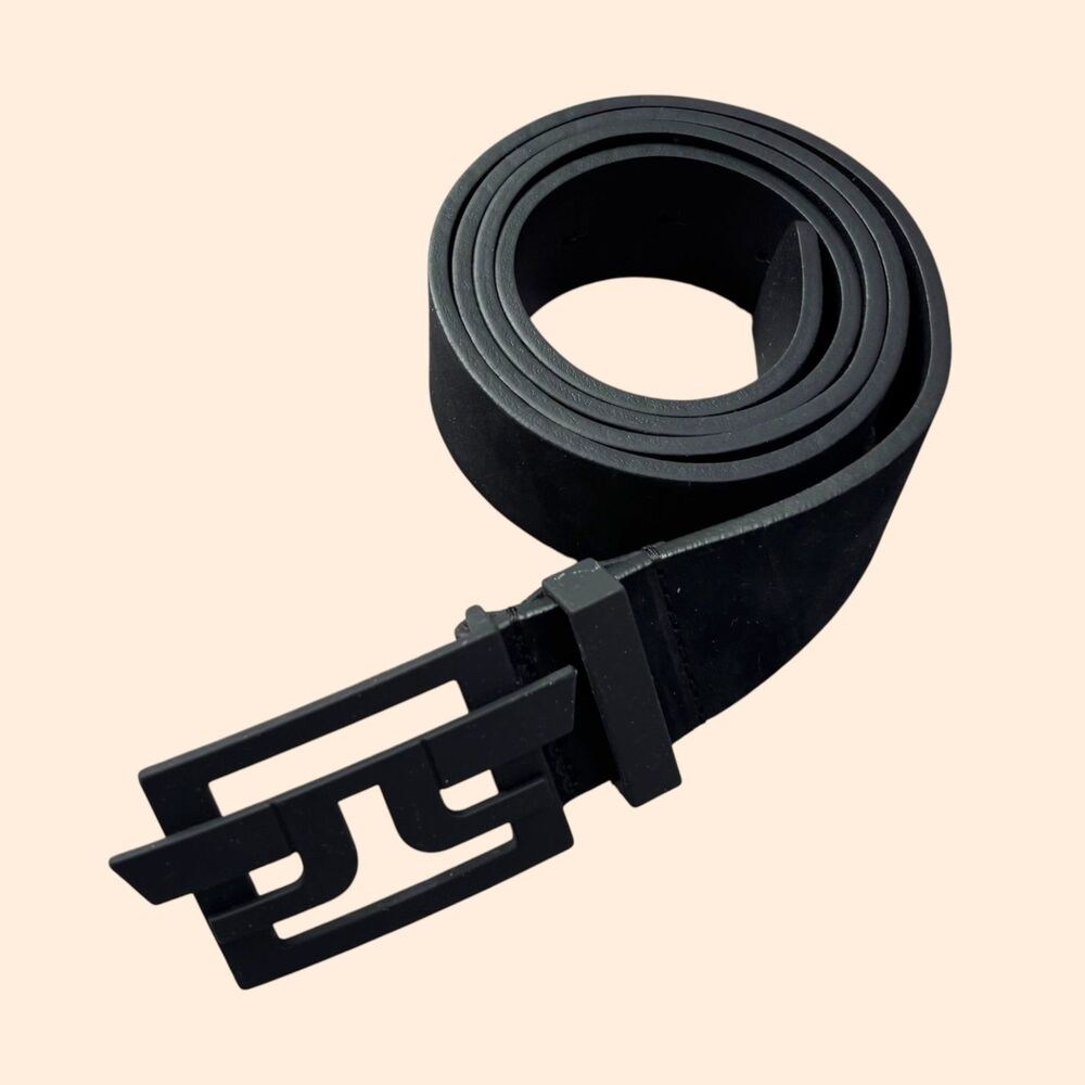 J Lindeberg New Wing Leather Belt Black